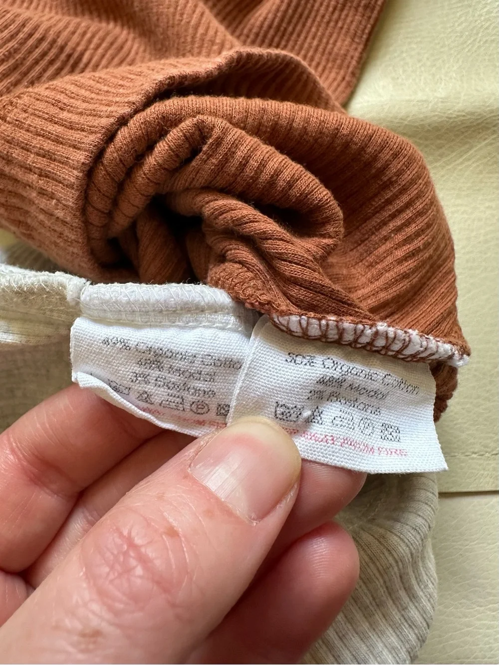 5 fits 4t Jamie Kay Ribbed Short Sleeve Essential Top in Copper & Oatmeal Pants